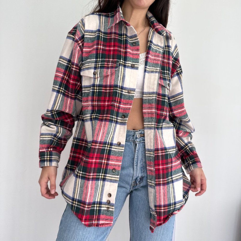 Vintage Red and Blue Plaid Button Down Shirt